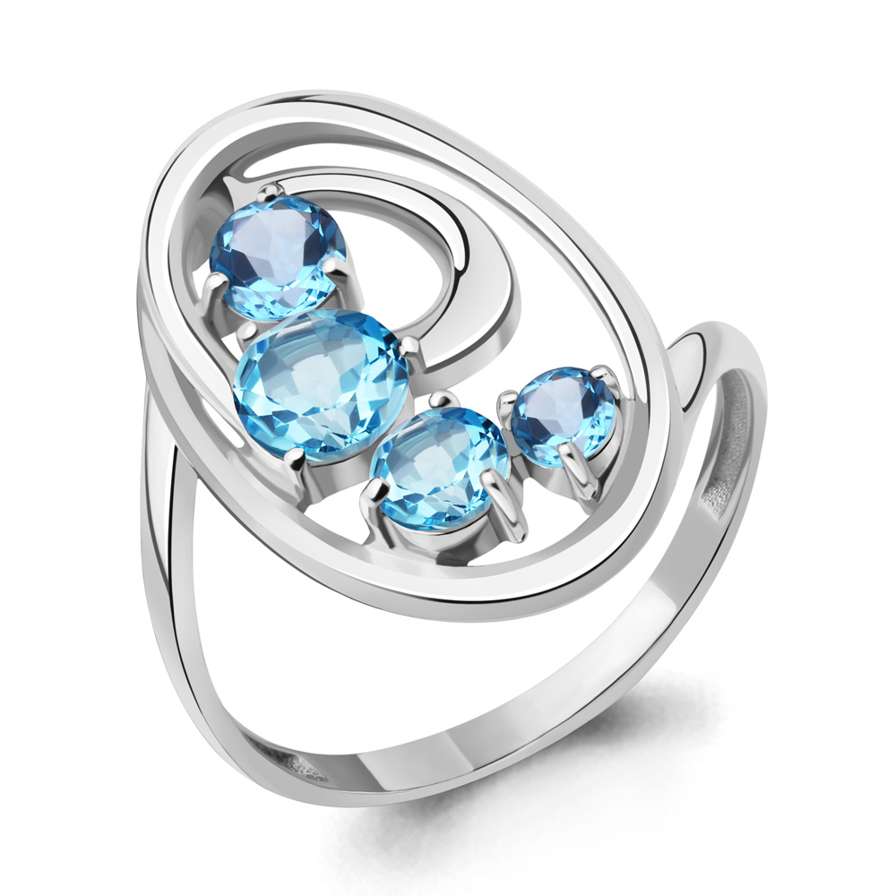 

Кольцо из серебра с топазом Aquamarine Aquamarine 6970105_925_р р. 17,5, 6970105_925_р