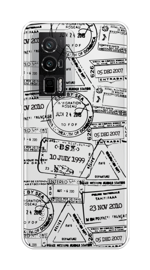 

Чехол на Redmi K60 "Visa stamps 2", Белый;черный;серый, 317450-2
