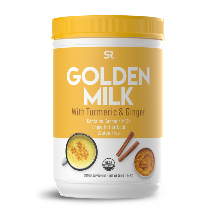 

Питательный напиток Golden Milk with Turmeric & Ginger, Sports Research, 300 г (10,6 oz)