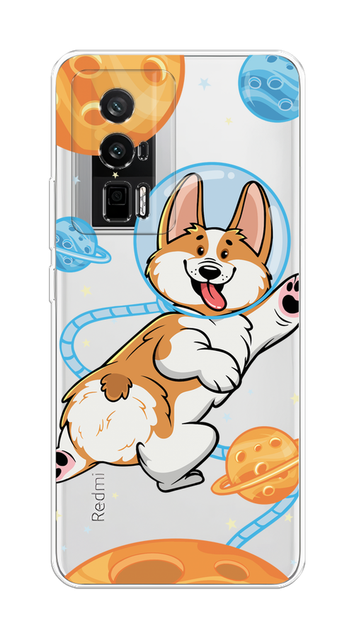 

Чехол на Redmi K60 "Корги-космонавт", Голубой;бежевый;белый, 317450-1