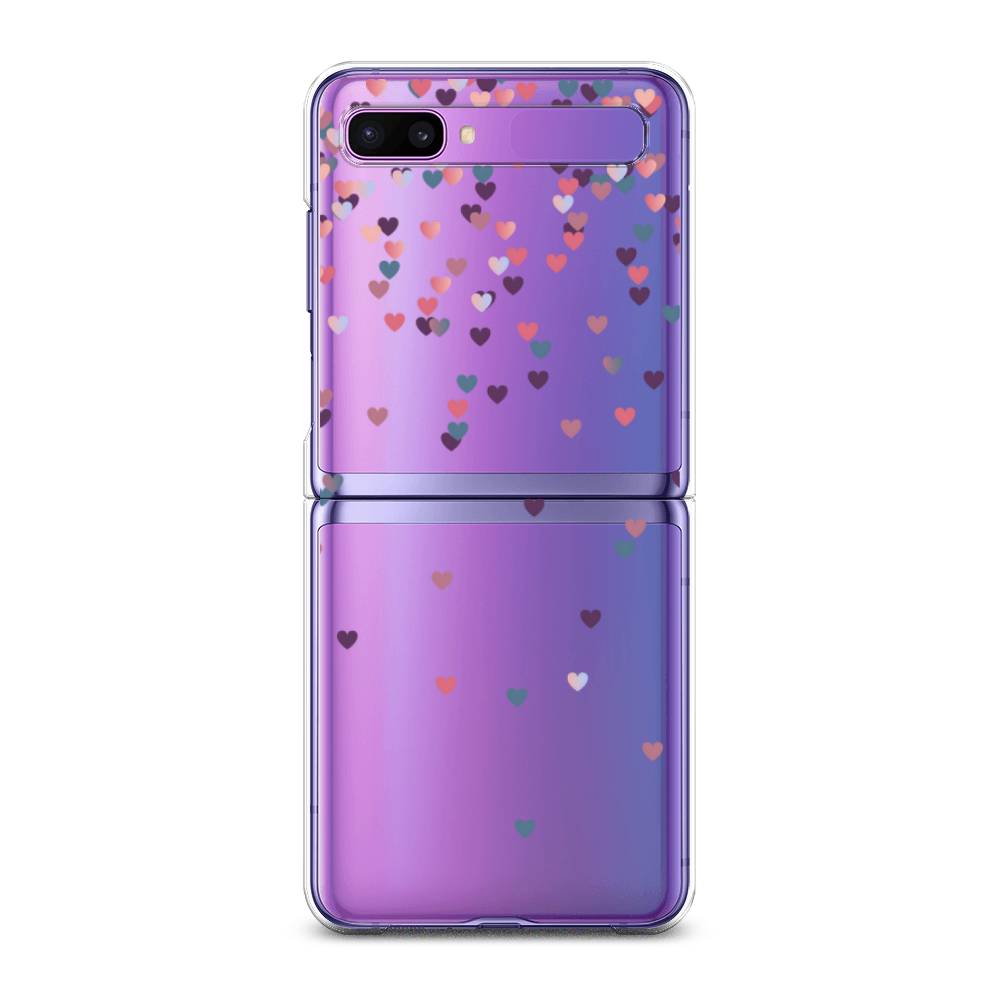 

Чехол на Samsung Galaxy Z Flip 1 "Посыпка сердечки", Розовый;фиолетовый, 2107150-3