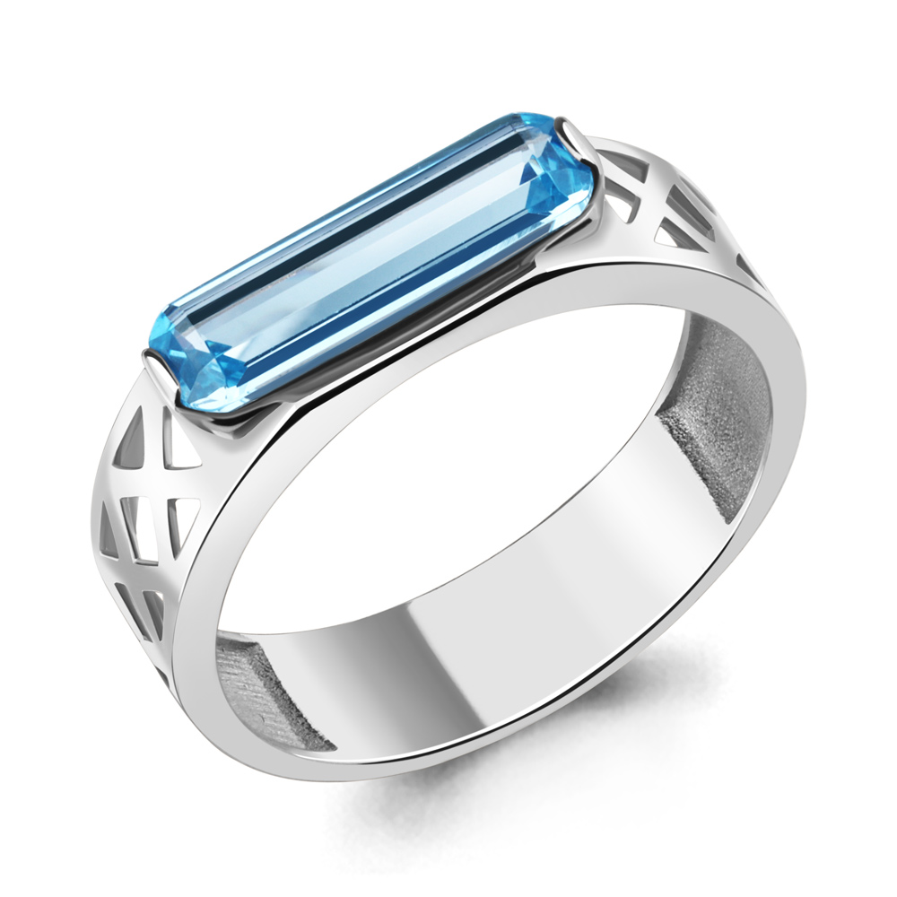 

Кольцо из серебра с топазом искусственным Aquamarine Aquamarine 6969792_925_р р, 6969792_925_р