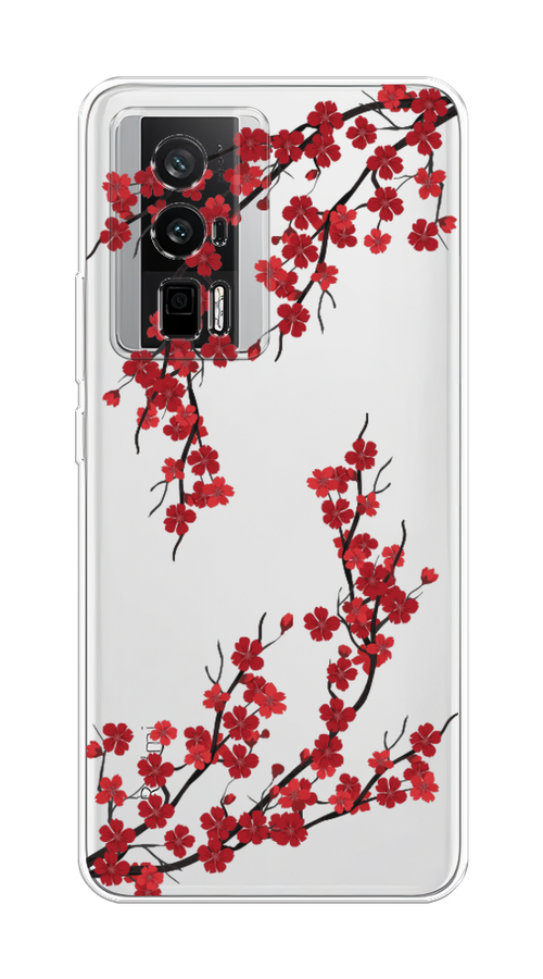 

Чехол на Redmi K60 "Красная сакура", Красный;черный, 317450-2