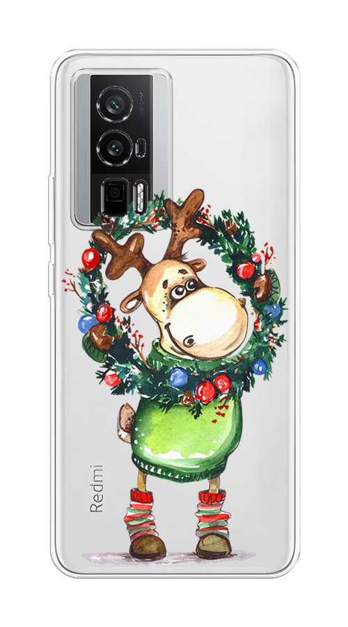 

Чехол на Redmi K60 "Олень с новогодним венком", 317450-4