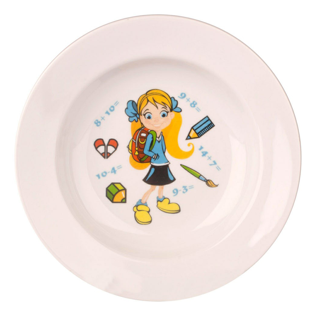 

Тарелка суповая Дулевский фарфор Первоклашка фарфоровая 20 см