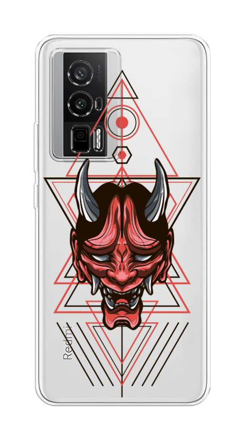 

Чехол на Redmi K60 "Hanya Oni mask", Серый;красный;черный, 317450-4