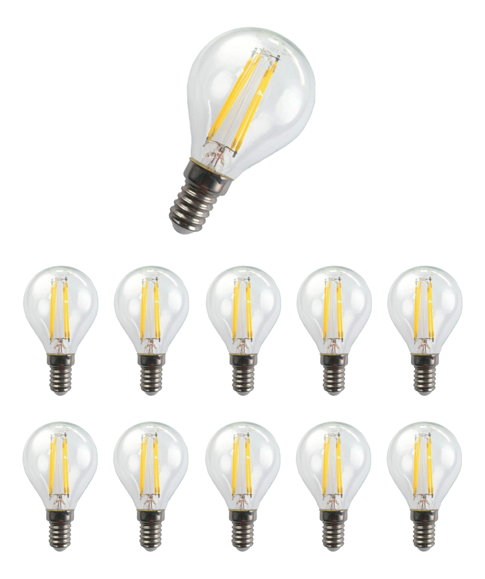 

Лампочка светодиодная Foton Lighting Шар P E14 7,5Вт 220В 750Лм 3000К Теплый белый 10шт, Шар P E14 7,5Вт 220В 750Лм 3000К Филамент