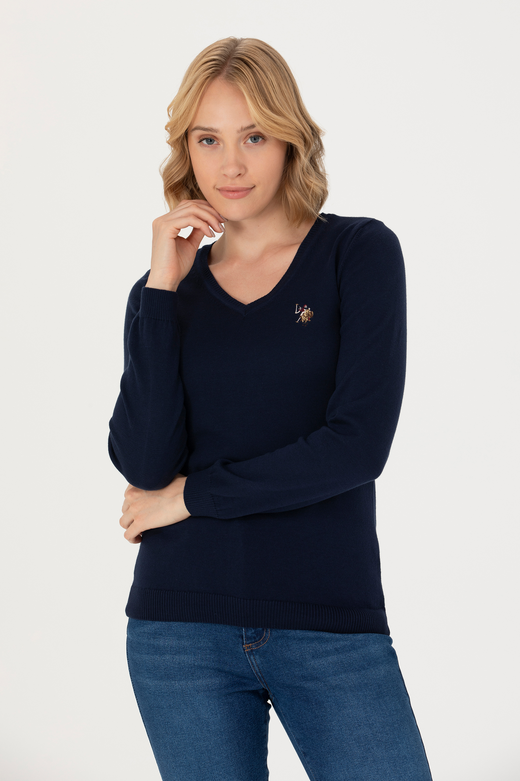 Пуловер женский U.S. POLO Assn. G082SZ0TK0TD02-BSK23 M U.S. POLO ASSN. синий