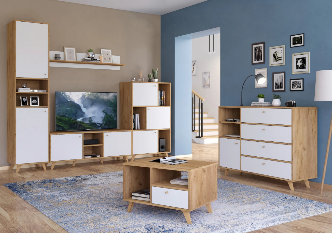 

Гарнитур для гостиной Compass Ирма ИР-001 Дуб крафт/белый структурный, Ирма ИР-001