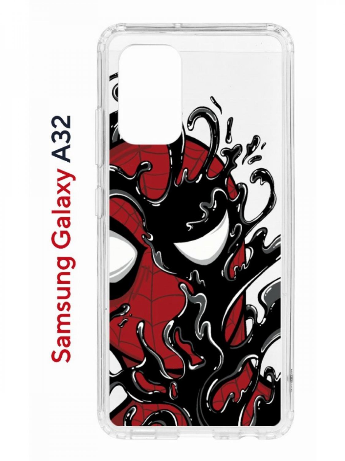 Чехол на Samsung A32 Kruche Print Spider-Man-Venom, противоударный бампер,с защитой камеры