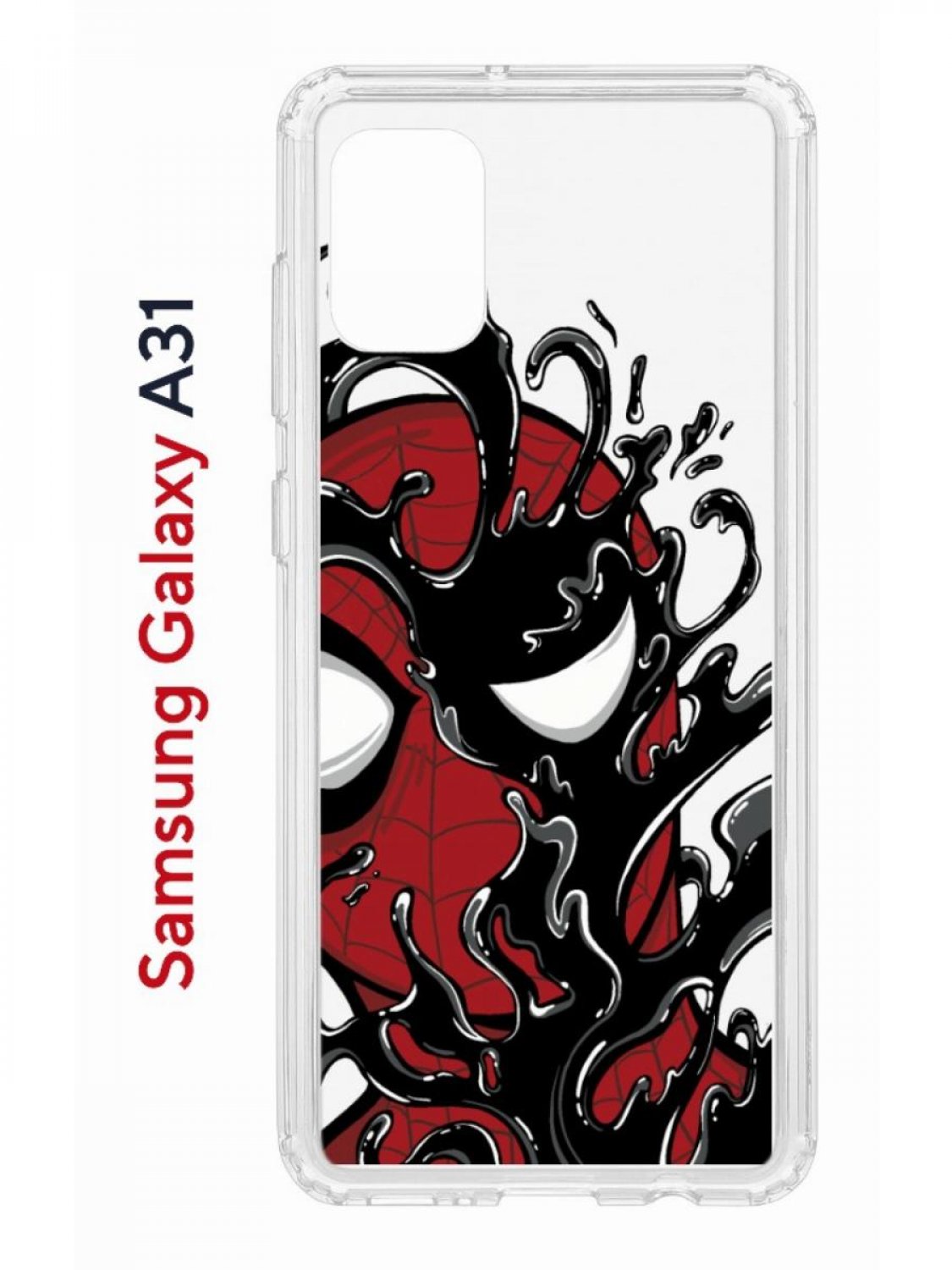 

Чехол на Samsung A31 Kruche Print Spider-Man-Venom противоударный бампер, с защитой камеры, Прозрачный;красный;черный;серый, Самсунг Галакси А31