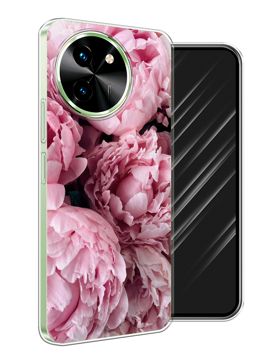 

Чехол Awog на Vivo T3x/Y38 5G "Нежные пионы", Розовый;черный;белый, 2610750-1