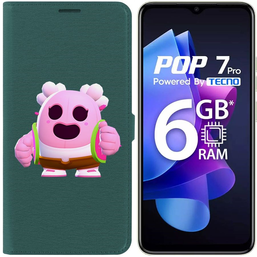 

Чехол-книжка Eco Book для Tecno Pop 7 Pro Brawl Stars-Сакура Спайк