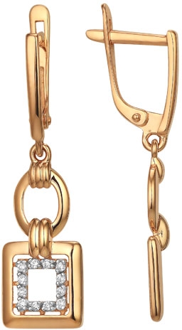 

Серьги из красного золота Сорокин 40124100, фианит, 40124100