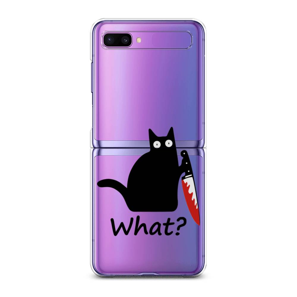 

Чехол на Samsung Galaxy Z Flip 1 "Котик с ножом", Черный;красный, 2107150-6