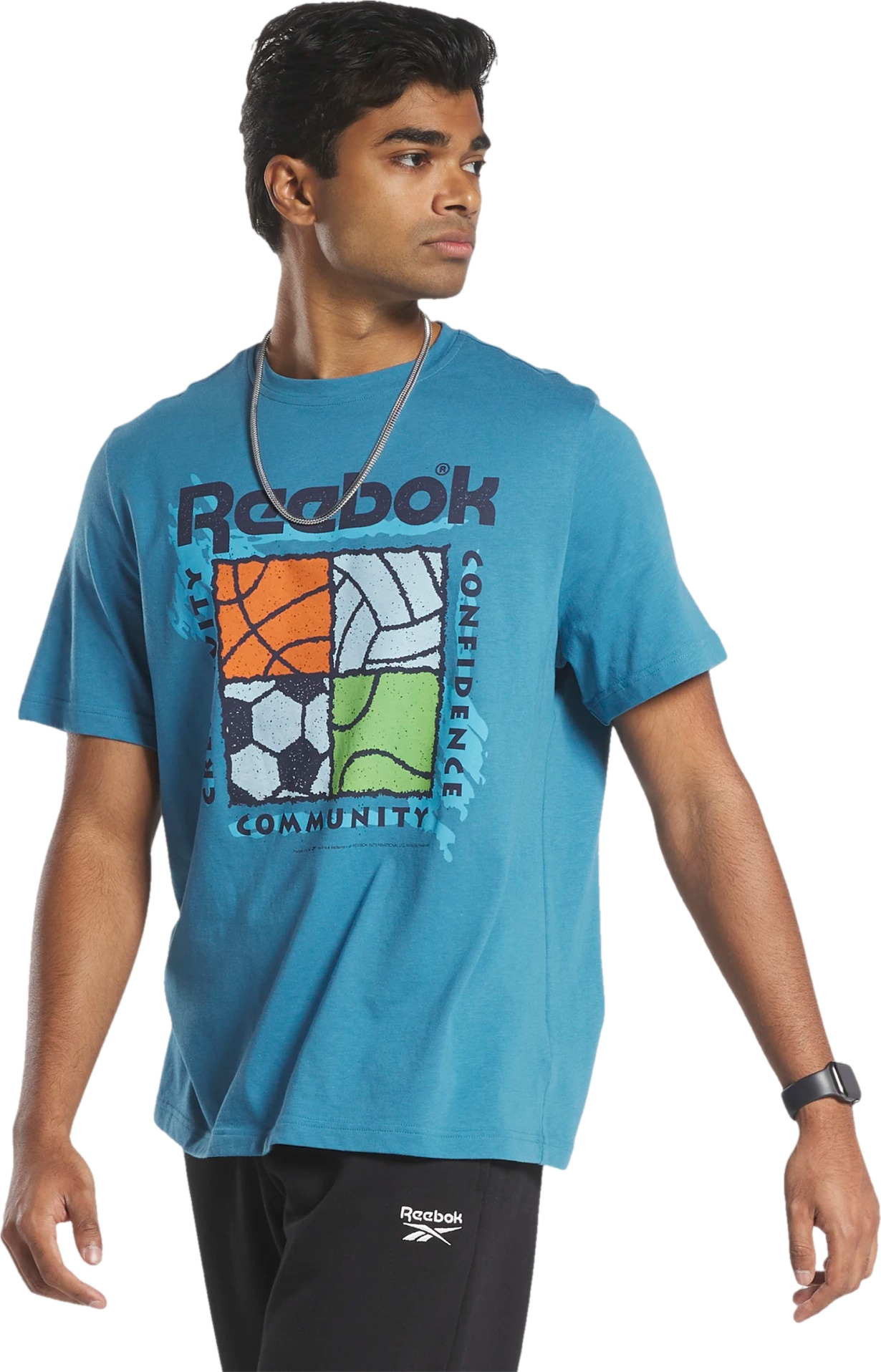 

Футболка мужская Reebok HS4888 синяя XL, Синий, HS4888