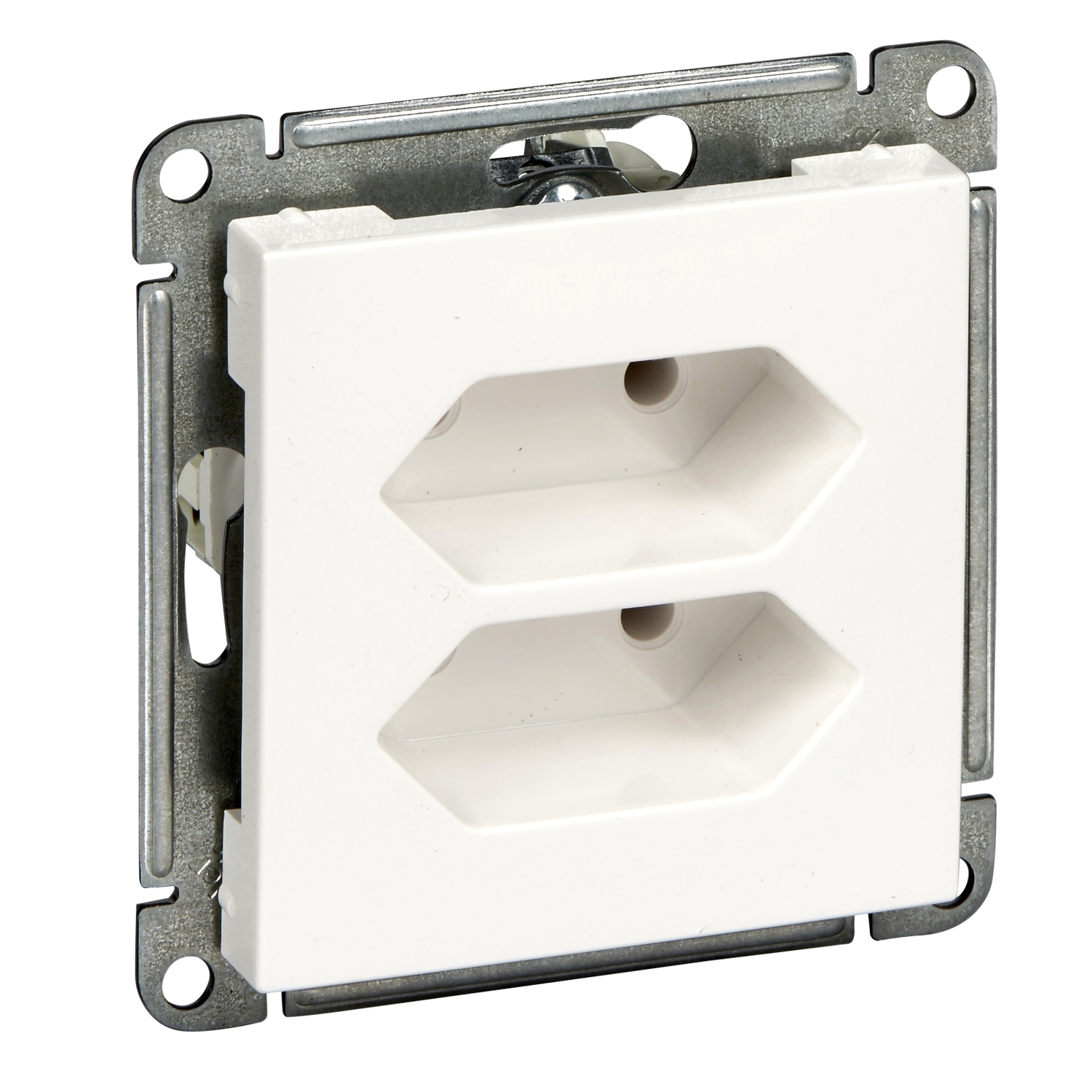 фото Розетка se wessen 59 бел 2-ая б/з для узких вилок 6а schneider electric