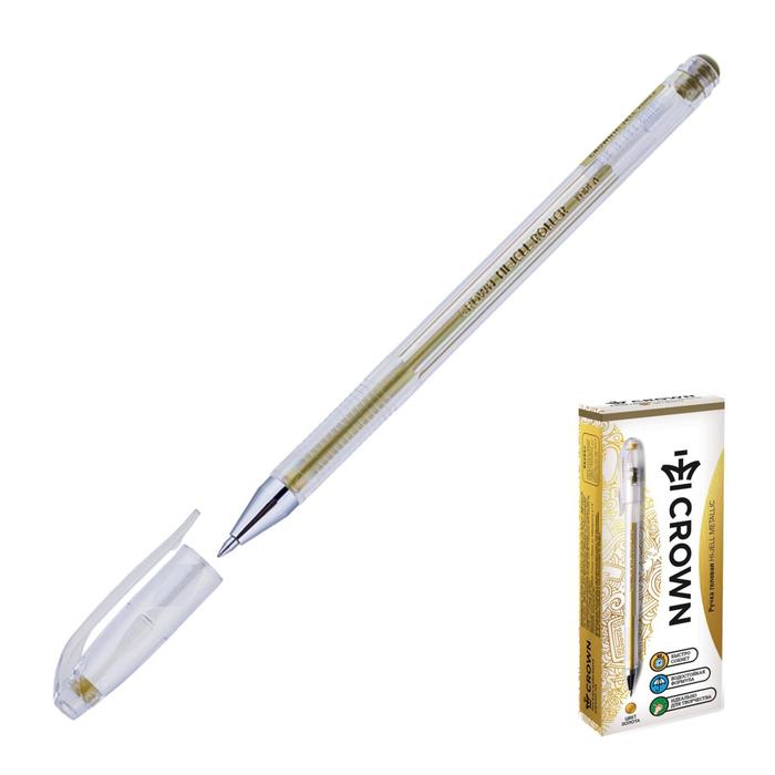 

Ручка гелевая Metallic Crown HJR-500GSM, чернила золото, узел 0.7 мм (12 шт)