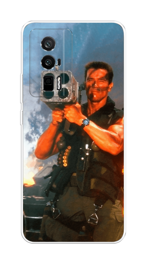 

Чехол на Redmi K60 "Арнольд Шварцнеггер с базукой", Голубой;коричневый, 317450-6