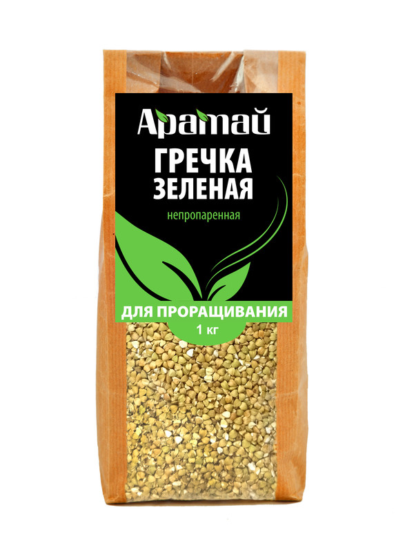 

Гречка зеленая "Аратай", для проращивания, веганские продукты питания, 1кг