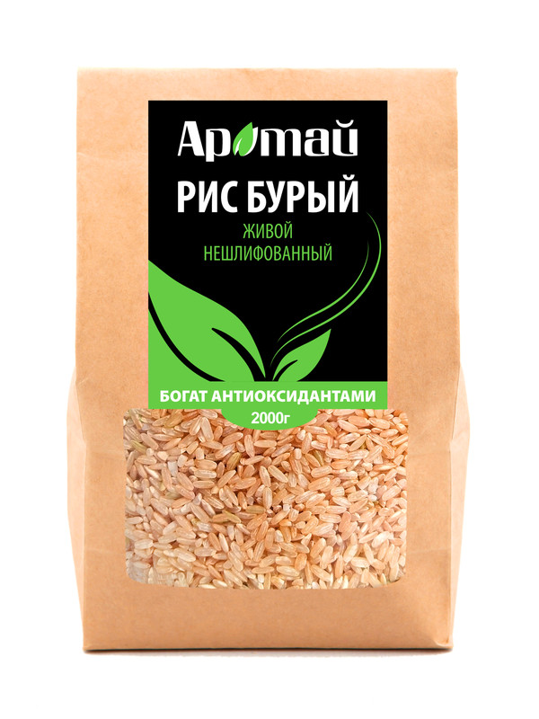 

Рис бурый "Аратай", длиннозерный нешлифованный, для плова, 2 кг