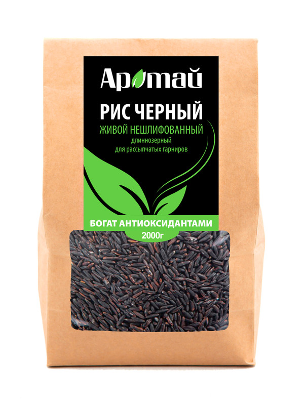 

Рис черный длиннозерный нешлифованный АРАТАЙ для плова, 2 кг