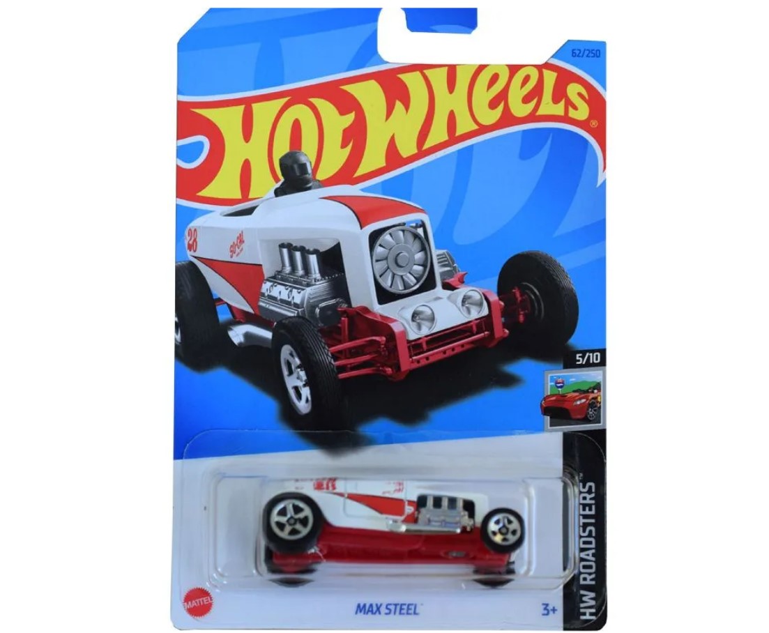 Машинка Hot Wheels базовой коллекции MAX STEEL белая 5785/HKH39