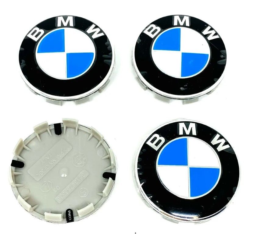 Заглушки колеса BMW Classic (68 mm) Blue White - комплект 4 штуки / Заглушка колеса БМВ /