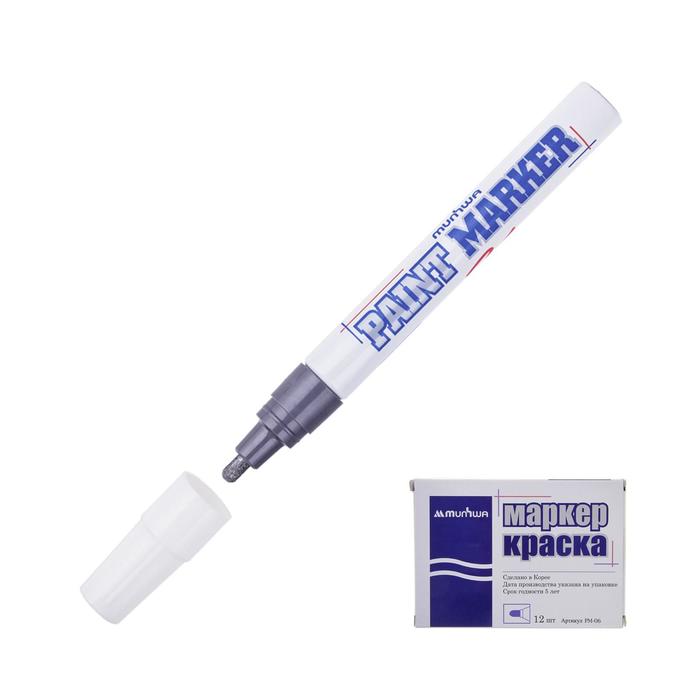 

Маркер-краска (лаковый) 4.0, серебряная нитро-основа (12 шт), Серебристый