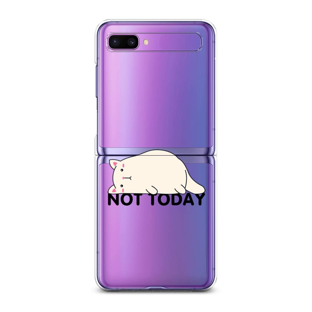

Чехол на Samsung Galaxy Z Flip 1 "Cat not today", Белый;розовый;черный, 2107150-1