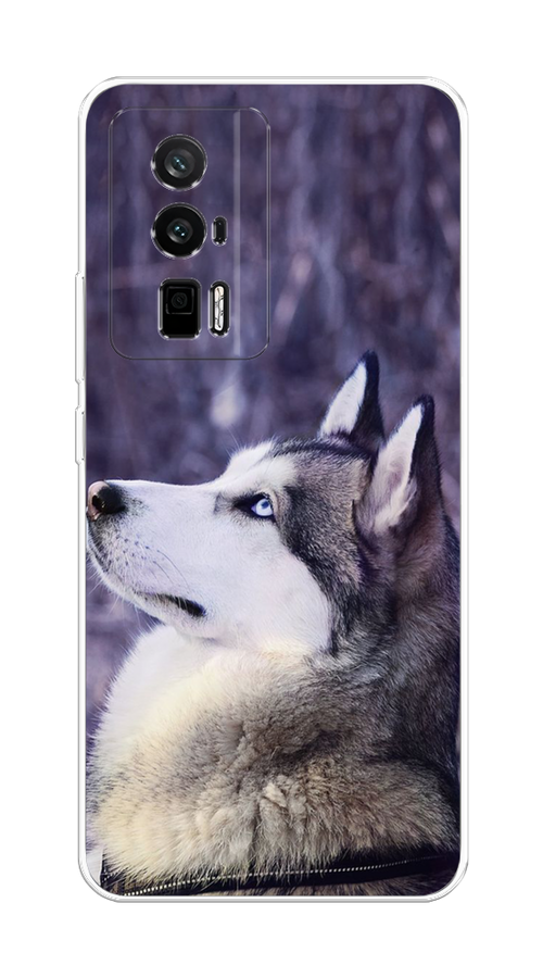 

Чехол на Redmi K60 "Хаски 1", Фиолетовый;белый, 317450-1