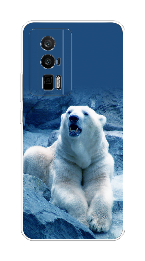 

Чехол на Redmi K60 "Белый медведь", Голубой;белый, 317450-1