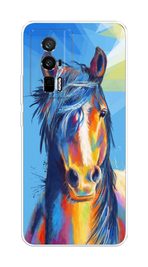 

Чехол на Redmi K60 "Лошадь арт 3", Голубой;желтый;синий, 317450-1