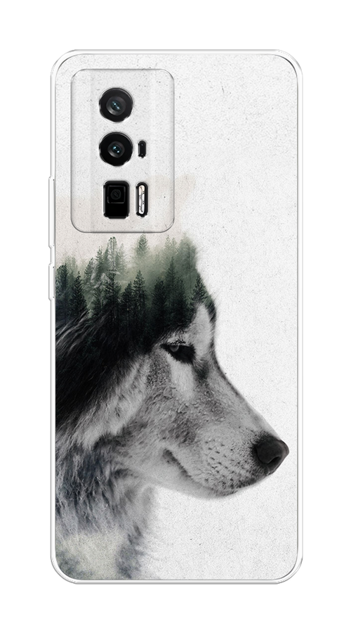 

Чехол на Redmi K60 "Волк лес", Серый;белый, 317450-1