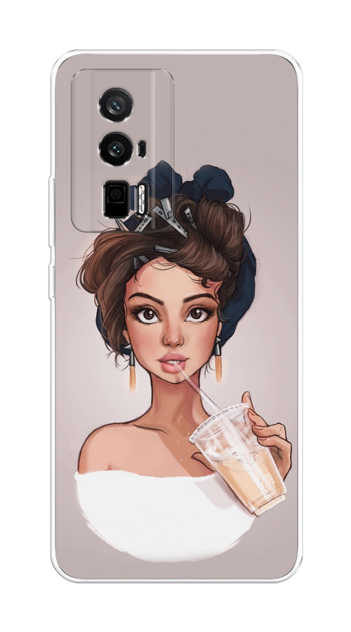 

Чехол на Redmi K60 "Девушка с фраппе", Серый, 317450-6