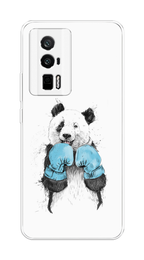 

Чехол на Redmi K60 "Панда боксер", Голубой;белый;серый, 317450-1
