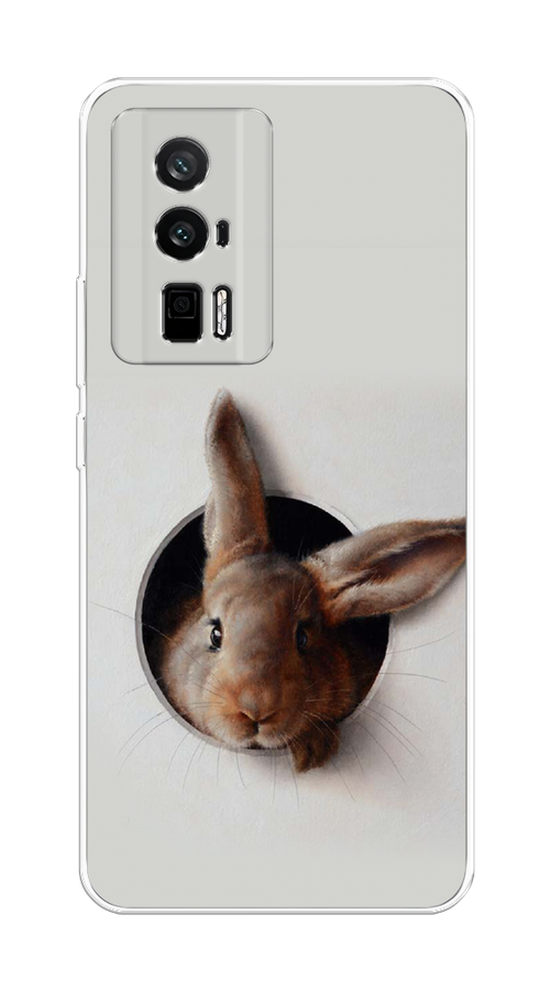 

Чехол на Redmi K60 "Любопытный кролик", Серый;коричневый, 317450-1