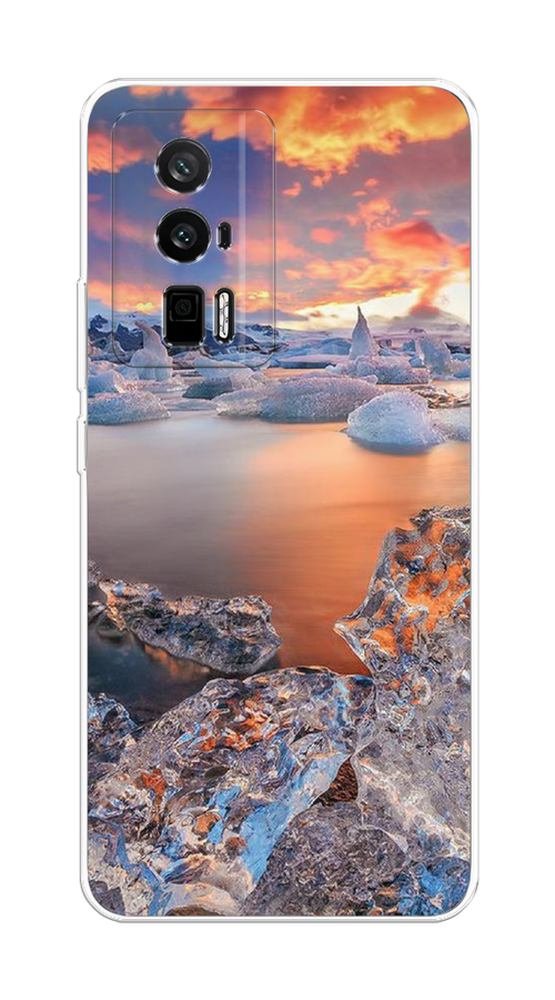 

Чехол на Redmi K60 "Ледники", Синий;оранжевый, 317450-2