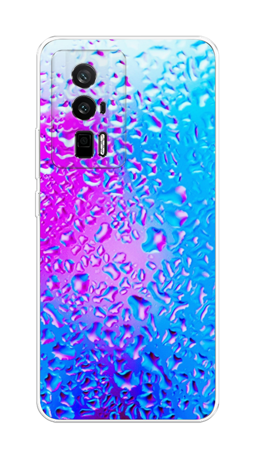

Чехол на Redmi K60 "Капли на стекле", Бирюзовый;розовый, 317450-3