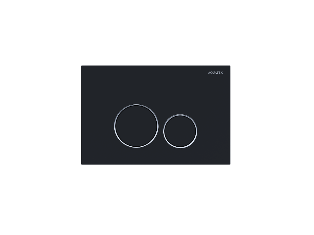 фото Kdi-0000020 (005d) панель смыва черная матовая ободок хром (клавиши круглые) новинка aquatek (акватек)