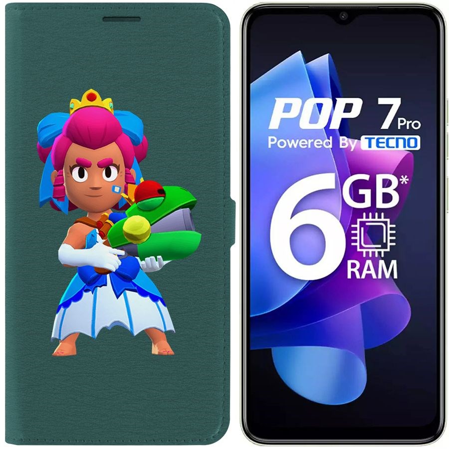 

Чехол-книжка Eco Book для Tecno Pop 7 Pro Brawl Stars-Принцесса Шелли