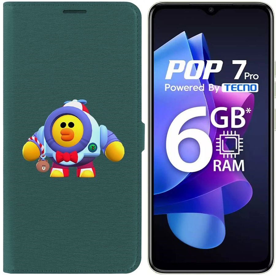 

Чехол-книжка Eco Book для Tecno Pop 7 Pro Brawl Stars-Нани Салли