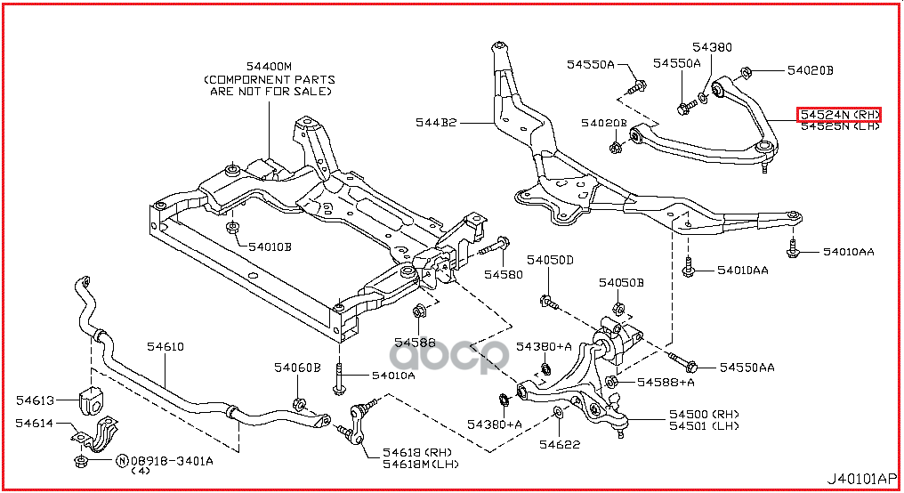 NISSAN 545241MA0A Стойка стабилизатора 1шт