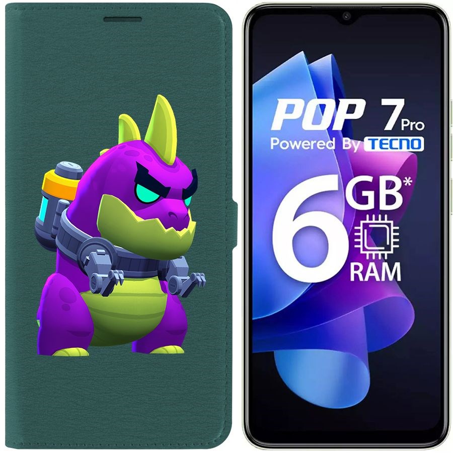 

Чехол-книжка Eco Book для Tecno Pop 7 Pro Brawl Stars-Мегамонстр