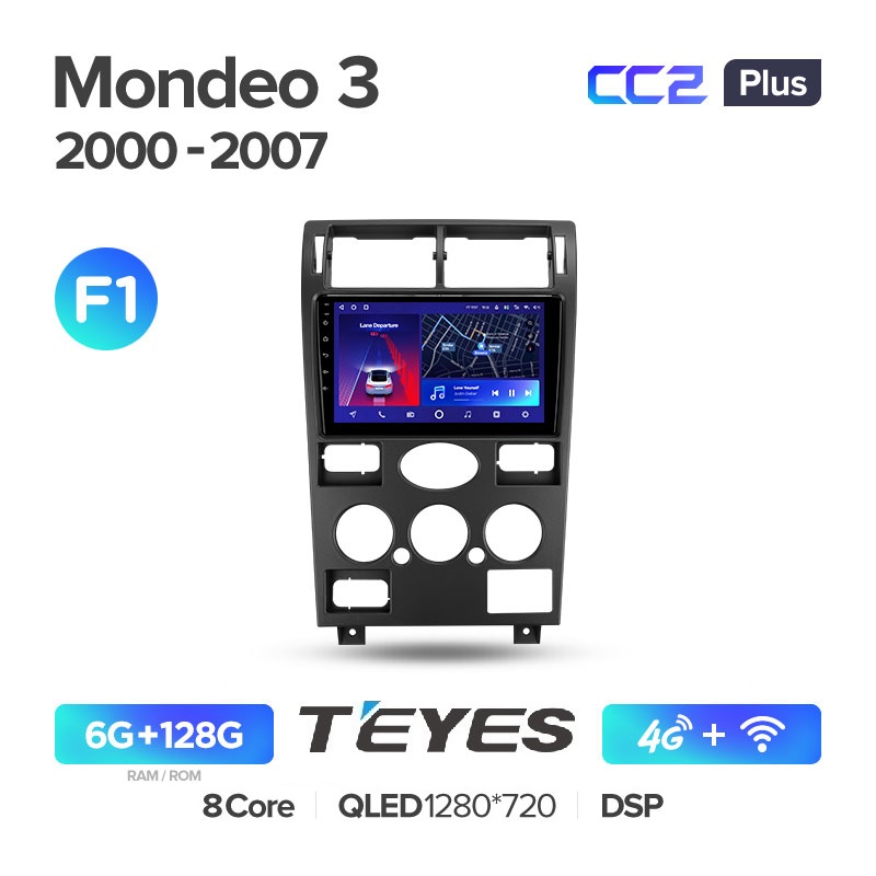 

Магнитола Teyes CC2 Plus 6/128 Ford Mondeo 2000 - 2007 кондиционер, CC2 Plus