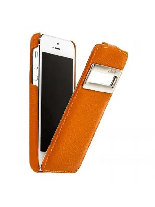 

Кожаный чехол с окошком Melkco Jacka ID Type для Apple iPhone 5/5S/SE оранжевый