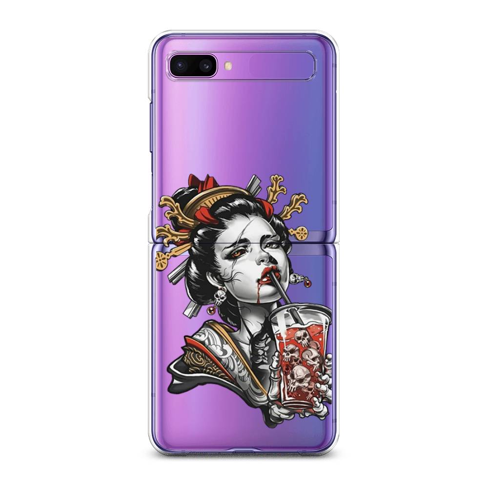 

Чехол на Samsung Galaxy Z Flip 1 "Опасная гейша", Красный;черный;серый, 2107150-4