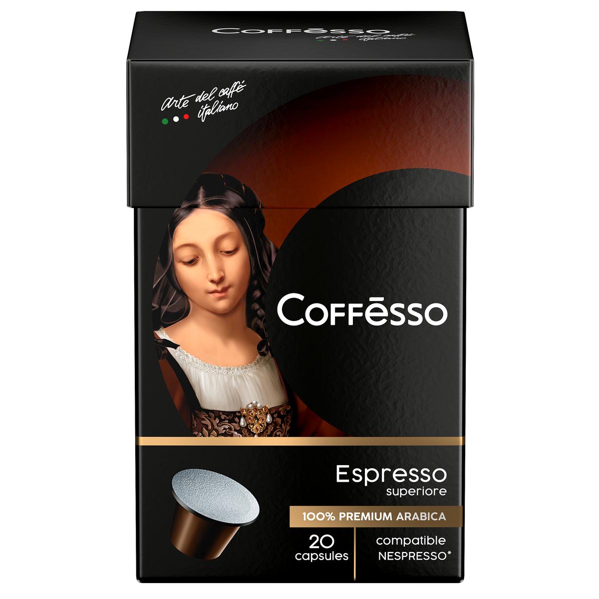 фото Кофе coffesso "espresso superiore", в капсулах для кофемашины nespresso, 20 капсул