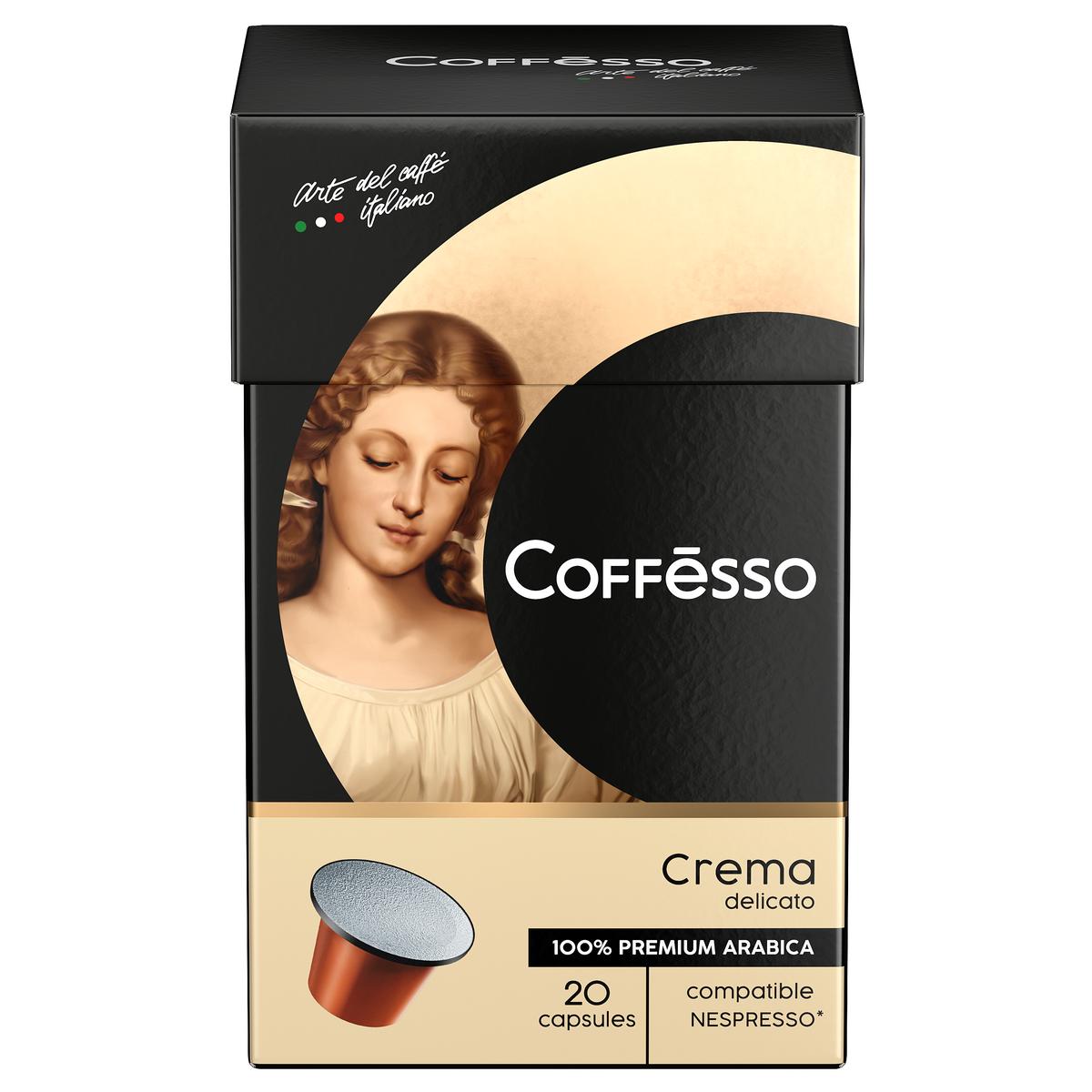 фото Кофе coffesso "crema delicato", в капсулах для кофемашины nespresso, 20 капсул