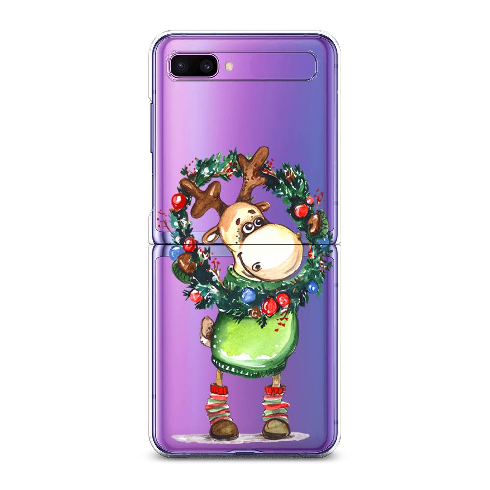 

Чехол на Samsung Galaxy Z Flip 1 "Олень с новогодним венком", 2107150-4